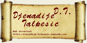 Đenadije Talpešić vizit kartica